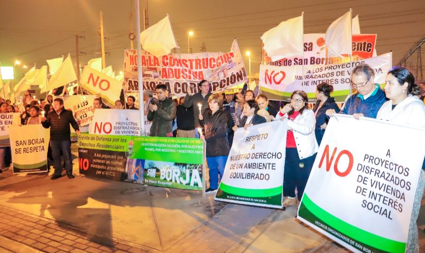 M S De Vecinos De San Borja Protestan Contra Construcci N De