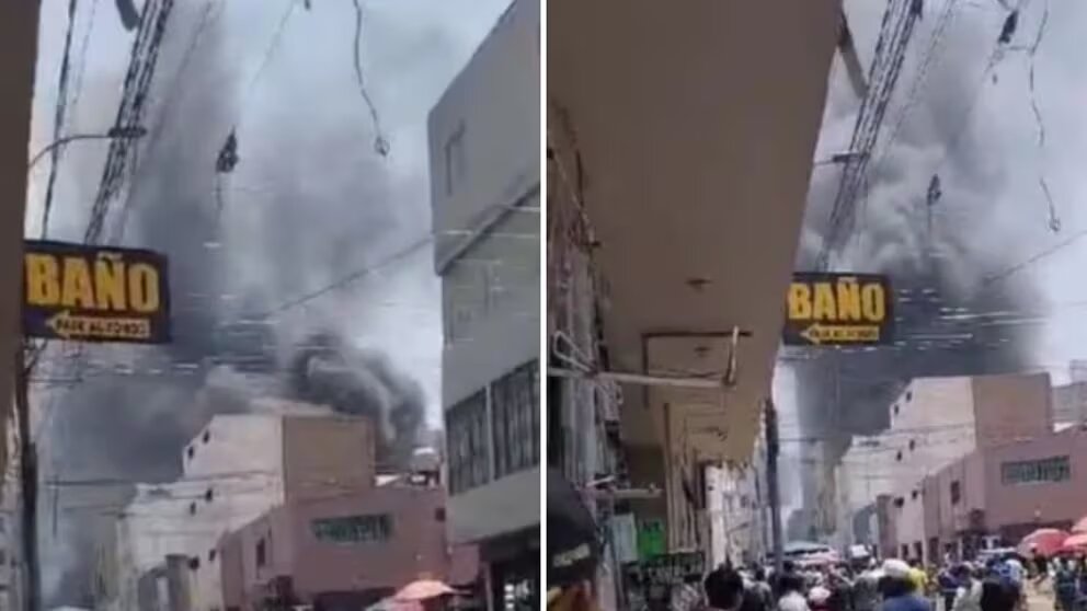 Centro de Lima reportan siniestro incendio en una galería de Mesa