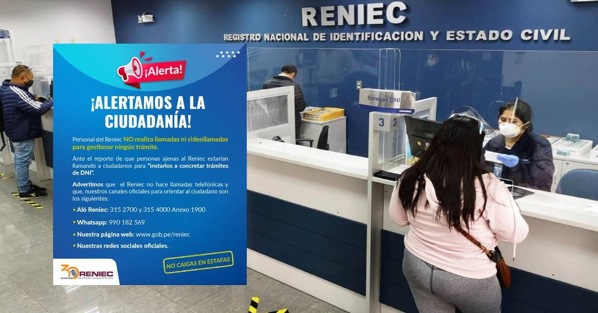 Reniec alerta sobre modalidad de estafa a través de llamadas - Diario ...