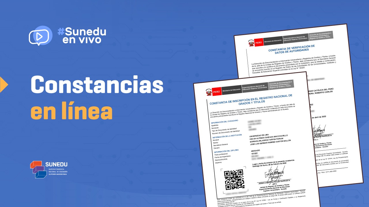 Conoce Cómo Solicitar Las Constancias En Línea Que Brinda La SUNEDU ...