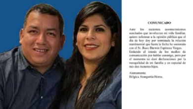 Darwin Espinoza: esposa anuncia separación tras revelarse supuesto affaire con trabajadora del congreso