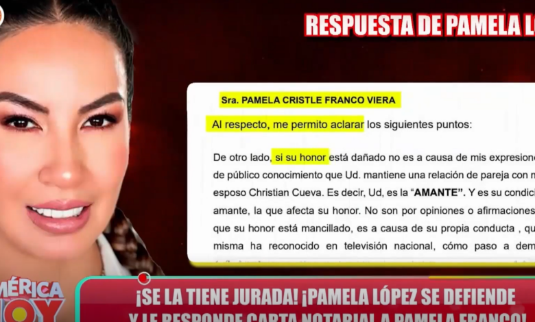 Pamela López se niega a rectificarse tras llamar a Franco amante: "Si su honor está dañado no es a causa de mis expresiones" I Foto: Captura de TV