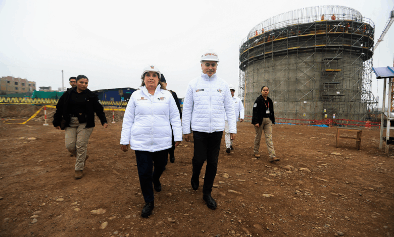 Dina Boluarte supervisa avance de planta de tratamiento que beneficiará a 650 mil personas en Lima Este
