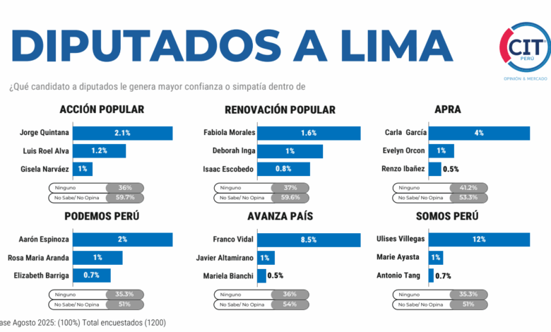 Encuesta de CIT: ya se perfilan primeros favoritos para la elección de diputados