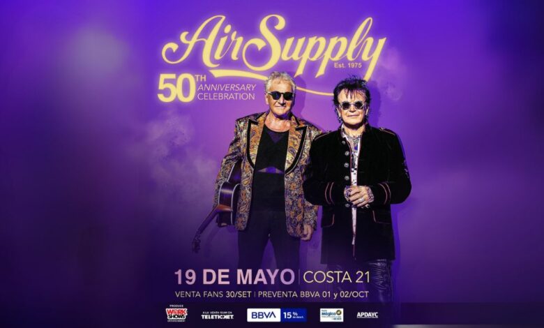 Air Supply llega a Lima con su nuevo tour celebrando 50 años de grandes éxitos en mayo de 2026