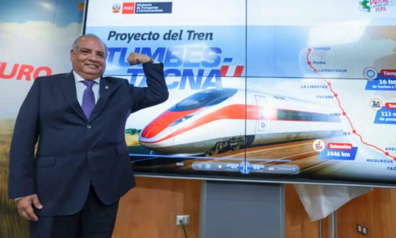 Ministro Sandoval anunció megaproyecto del tren rápido que unirá Tumbes y Tacna