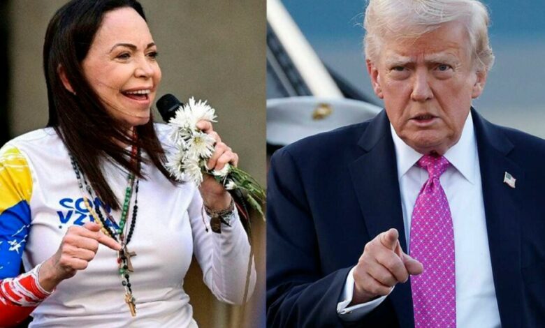 Trump dice que sería “un honor” recibir el Nobel de la Paz de María Corina Machado