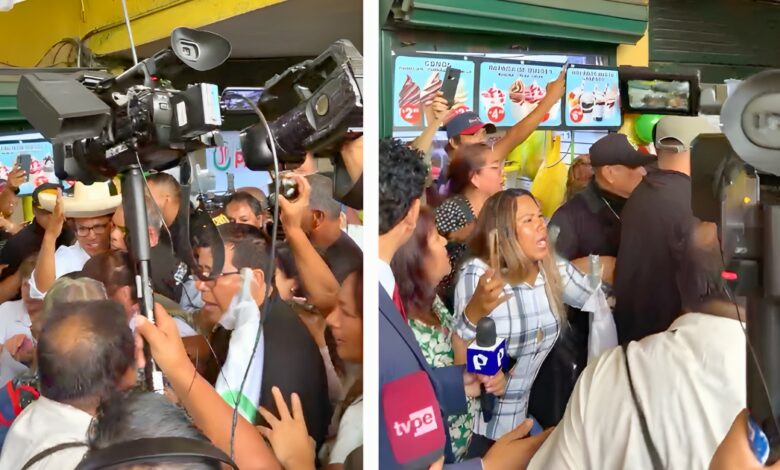 Visita de Roberto Sánchez a mercado de San Juan de Miraflores termina entre tensión y protestas de comerciantes
