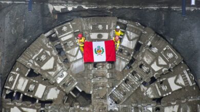 Tuneladora Micaela llega a la Estación Quilca del ramal de la Línea 4 del Metro de Lima y Callao