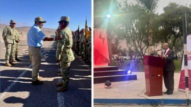Busto del coronel Juan Valer Sandoval develado en ceremonia en la plaza Chavín de Huántar, Tacna.